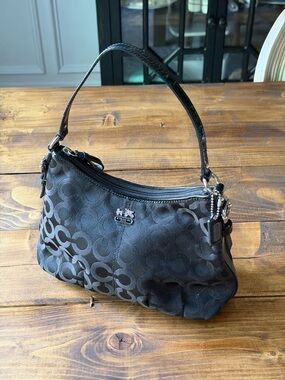 Coach Black Signature Jacquard Mini Shoulder Bag